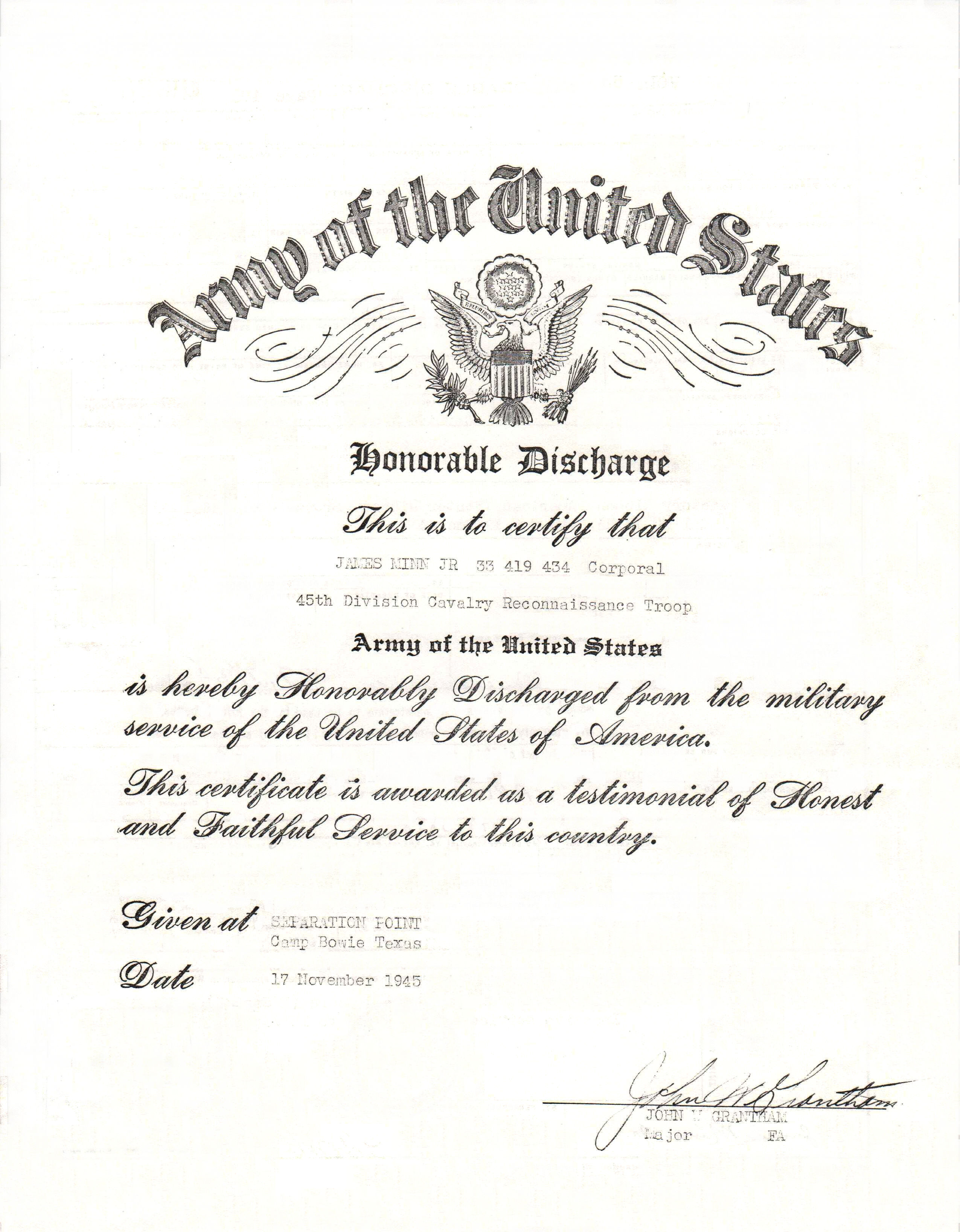 Honorable Discharge_Nov 17,1945